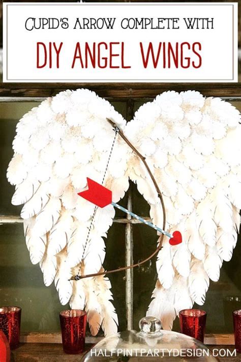 Paper Crafted Angel Wings With Bow Made From A Branch And Paper Straw