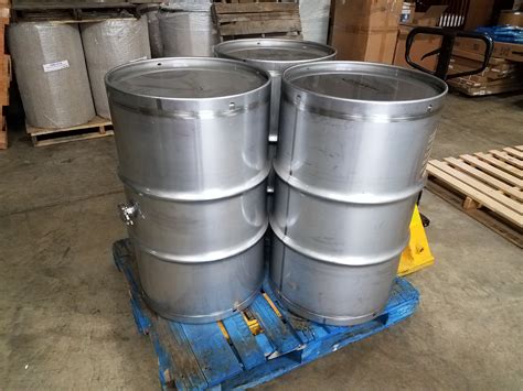 55 Gallon Stainless Steel Drum With 2 Tri Clover Fitting