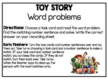 Toy Story Inspired Math Activities By Callie Craig Tpt