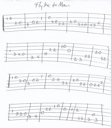Fly Me To The Moon Jazz Guitar Tab In C Bass Guitar Tabs Guitar