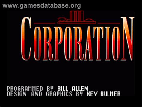 Corporation Commodore Amiga Artwork Title Screen