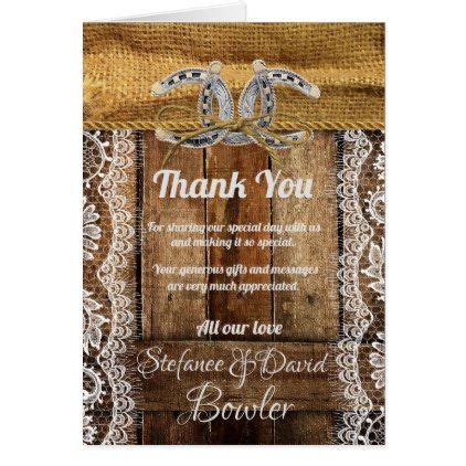 Any view you've seen, any zazzle has everything you need to make your wedding day special. Rustic Country Western Wedding Thank You Card | Zazzle.com ...