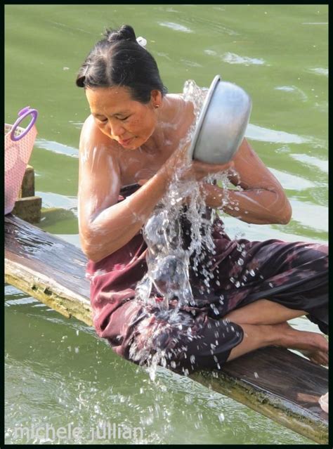 Myanmar Bath Time In The River World Of Color Nature Aesthetic Yangon