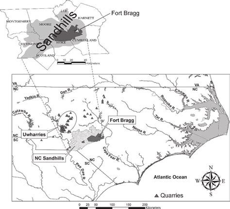Map Showing The Geographic Location Of The North Carolina Sandhills