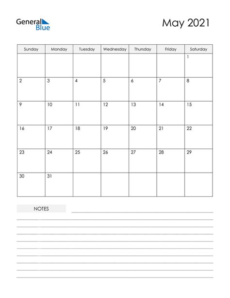 May 2021 Calendar Pdf Word Excel