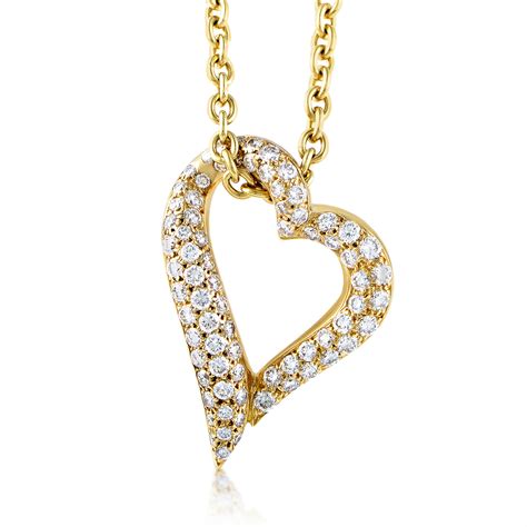 Estate Boucheron 18k Yellow Gold Diamond Heart Pendant Necklace