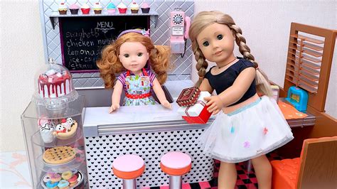 Doll Opens New Sweet Shop With Candy Treats Play Dolls Youtube
