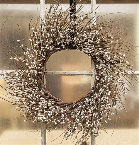 Cwi Ts Ivory Pip Berry Twig Wreath 22 Inch Vanilla Decorating