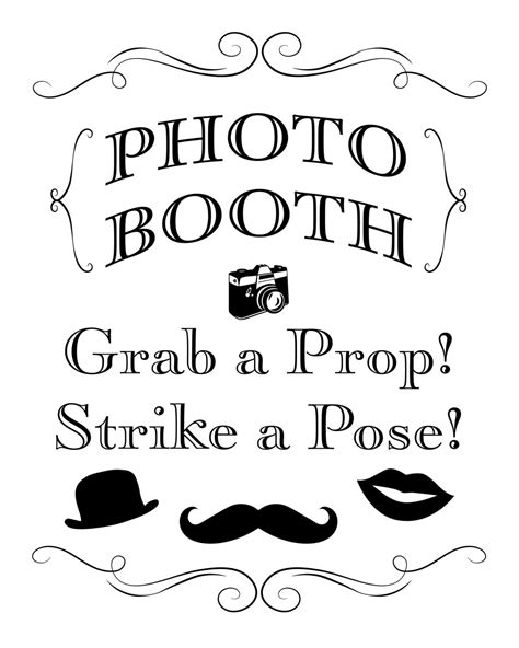 printable wedding sign photo booth grab a prop strike a etsy ireland