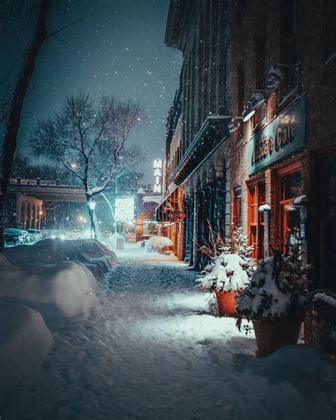 Download Snowy Street Winter Iphone Wallpaper