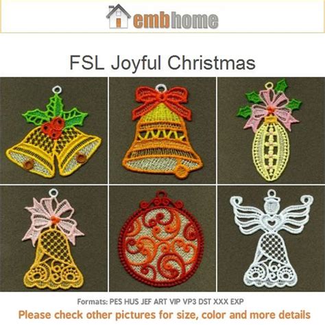 Fsl Joyful Christmas Free Standing Lace Machine Embroidery Etsy