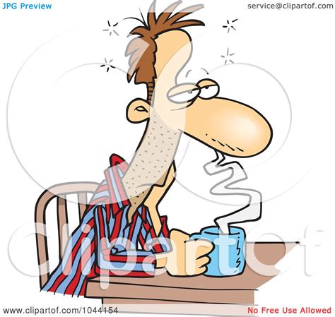 Royalty Free Rf Clip Art Illustration Of A Cartoon Sleepy Man Sitting