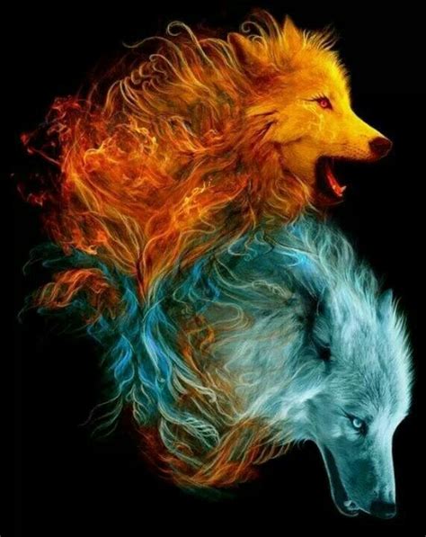 Fire And Ice Wolves Wolf Spirit Wolf Art Wolf Love