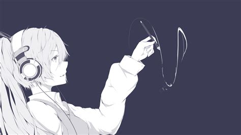 16 Nightcore Anime Girl With Headphones Wallpaper Orochi Wallpaper