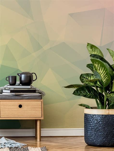 Triangular Pastels Wallpaper Mural Wallsauce Us Mural Wallpaper