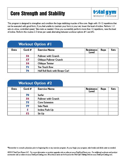 Total Gym 1000 Workout Chart Pdf Eoua Blog