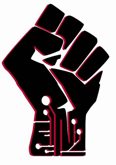 Stencil Cyberpunk Fist Revolution Streak Cyber Tattoos
