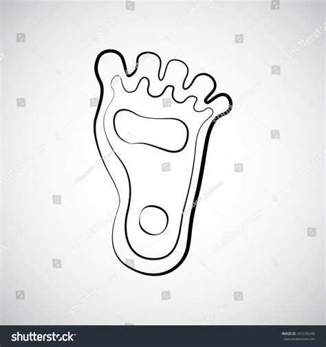 Silhouette Feet Black White Vector Illustration Stock Vector Royalty