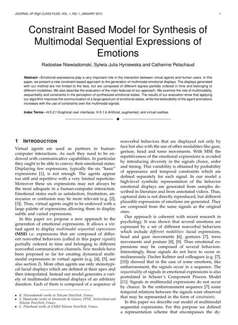pdf constraint based model for synthesis of multimodal sequential expressions of emotions