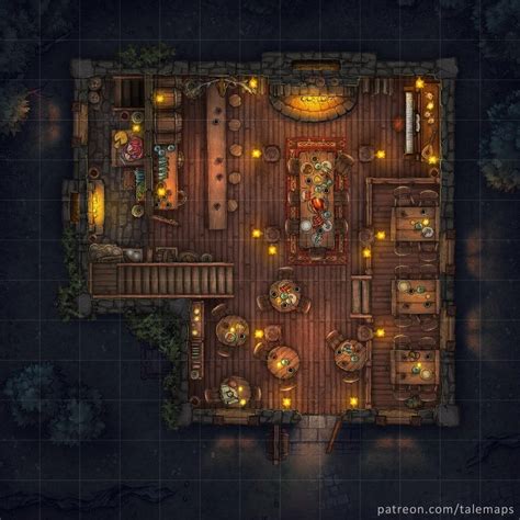 Tavern 13x13 Dndmaps Tabletop Rpg Maps Fantasy Map Dungeon Maps