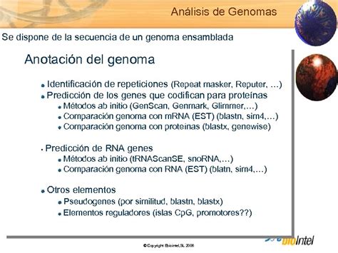 análisis de genomas copyright ebiointel sl 2006