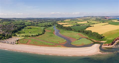 Budleigh Salterton Beach And The Mouth Of The River Otter Clinton