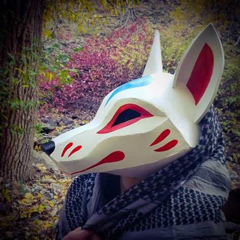Kistune Fox Mask Digital Pattern For Eva Foam Video Tutorial Etsy France