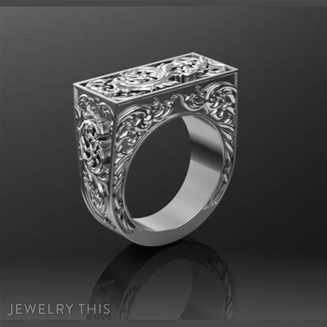 Scroll Work Signet Ring Custom Jewelry By Jewelrythis