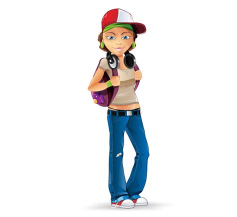 Casual Girl Character Vector Characters