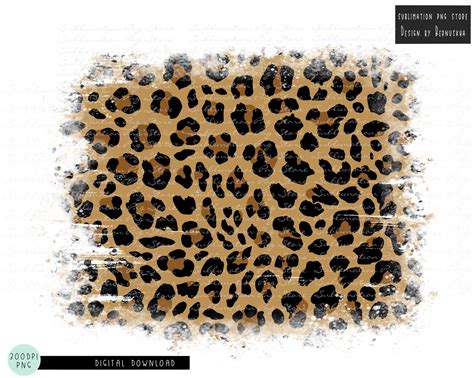 Distressed Leopard Background Sublimation Design Download Etsy