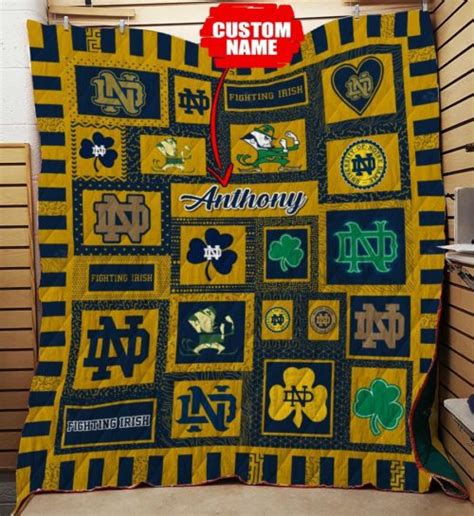 Personalized Notre Dame Fighting Irish Ncaa Quilt Blanket