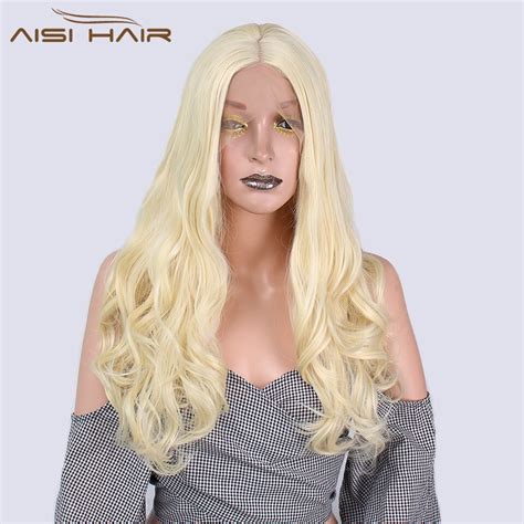 Is A Wig 20 Inch Blonde Wavy Wig Long Synthetic Lace Front Wigs For