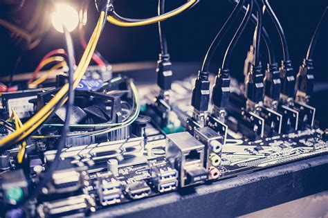 Cryptocurrency mining is not trendy anymore. Cryptocurrency Mining Rig Pcie Riser Extenders Plugged To ...