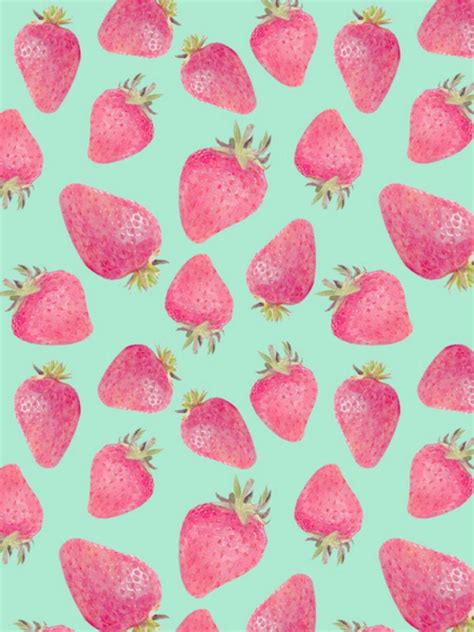 A cute strawberry pattern with the japanese strawberry word in kanji. Strawberries | Background | Strawberry art, Prints ...