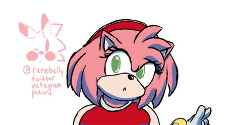 Female Furry Sonic The Hedgehog Belly Fat Chubby Amy Rose Pixiv