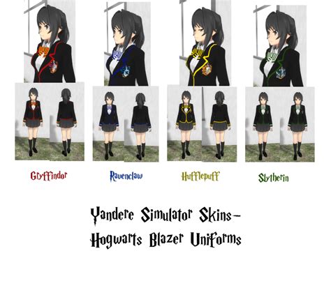 Yandere Simulator Skins Hogwarts Blazer Uniforms By Imaginaryalchemist