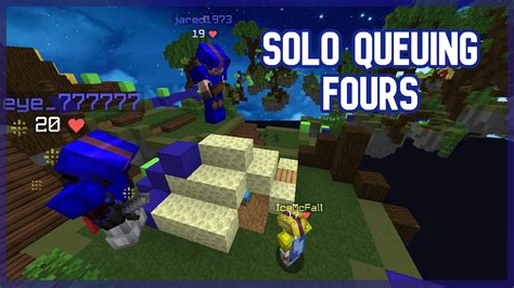 Solo Queuing Fours Minecraft Bedwars Youtube