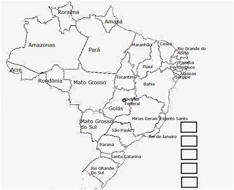 Desenhos para pintar e colorir Mapa do Brasil para colorir Regiões