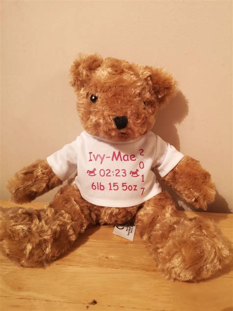 Personalised Teddy Bear Personalised Bear New Born Baby Etsy