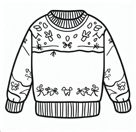 Free Printable Ugly Sweater coloring page - Download, Print or Color