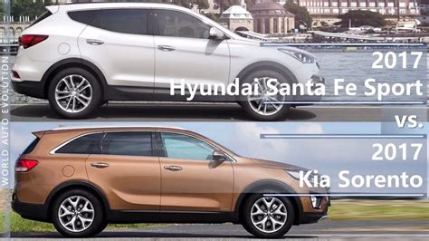 2017 Hyundai Santa Fe Sport Vs 2017 Kia Sorento Technical Comparison