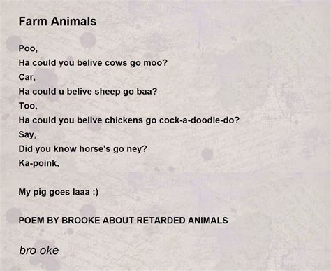 Farm Animals Farm Animals Poem By Bro Oke