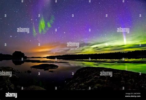 The Northern Lights Over The Skies Of Voyageurs National Park In