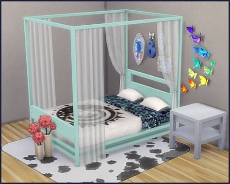 ♥ Bed Frame Himmelbett ♥ Sims 4 Bedroom Sims 4 Cc Furniture Toddler