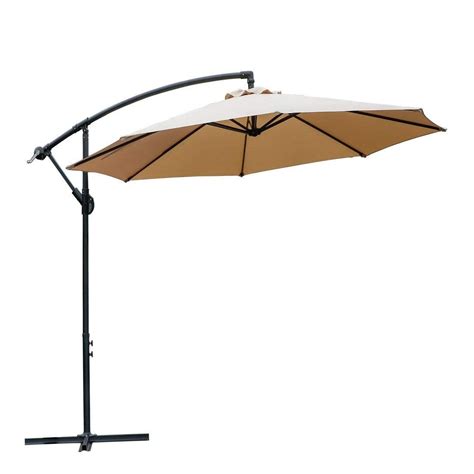 10 Ft Cantilever Patio Umbrellas Beige Outdoor Water Resistant Offset