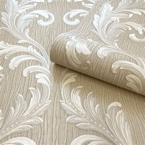 Belgravia Decor Tiffany Scroll Beige Wallpaper From Wallpaper Co