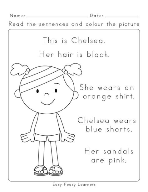 Uk Spelling Read And Colour Reading Comprehension Worksheets