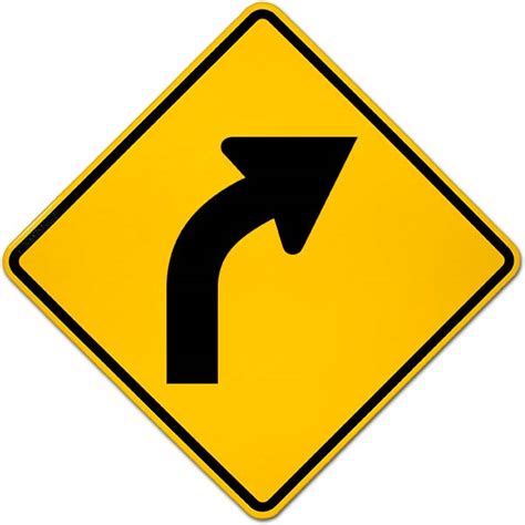 The road ahead curves right then left. Right Curve Ahead Sign Y2351 - by SafetySign.com