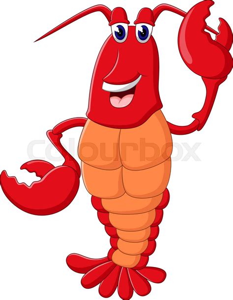 Illustration Of Cute Lobster Cartoon Stock Vector Colourbox