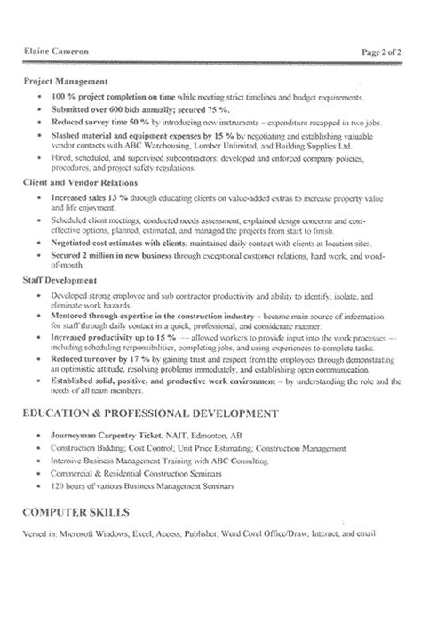 Format, fonts, layout, categories, verbs and more. Construction Manager Resume Example - Sample